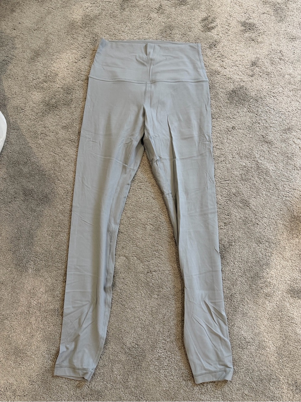 lululemon athletica Light Gray High-Waist Ribbed Leggings